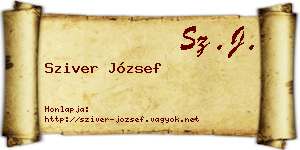 Sziver József névjegykártya